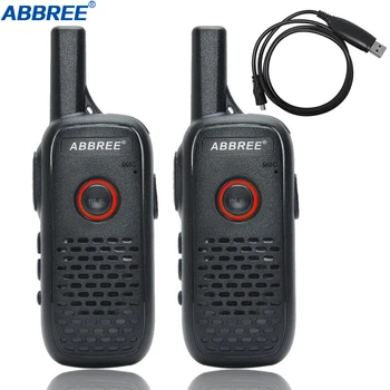 

2PCS ABBREE AR-Q2 Professional Handy mini Walkie Talkie Mini VOX USB Charge UHF Two Way Radio Comunicador Transceiver Woki Toki