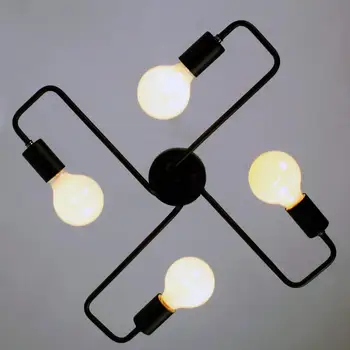 

Multiple Rod metal chandelier Vintage Iron Ceiling Lamp Edison E27 Bulb Lamparas for Home Lighting Fixture Nordic Kitchen island
