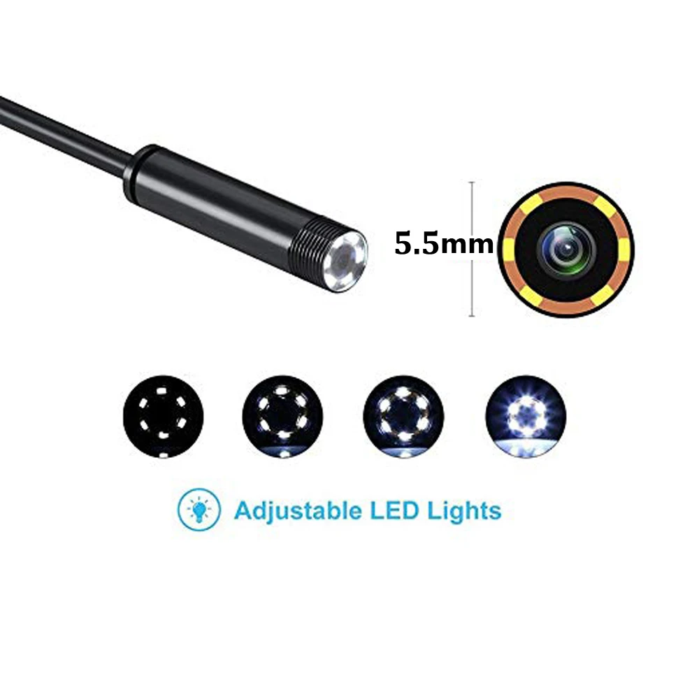 ȵ̵ Endoskop Usb ī޶ 5.5mm 10m,  Weiche ̺ Typ C Rohr USB ð ˻ PC ȵ̵