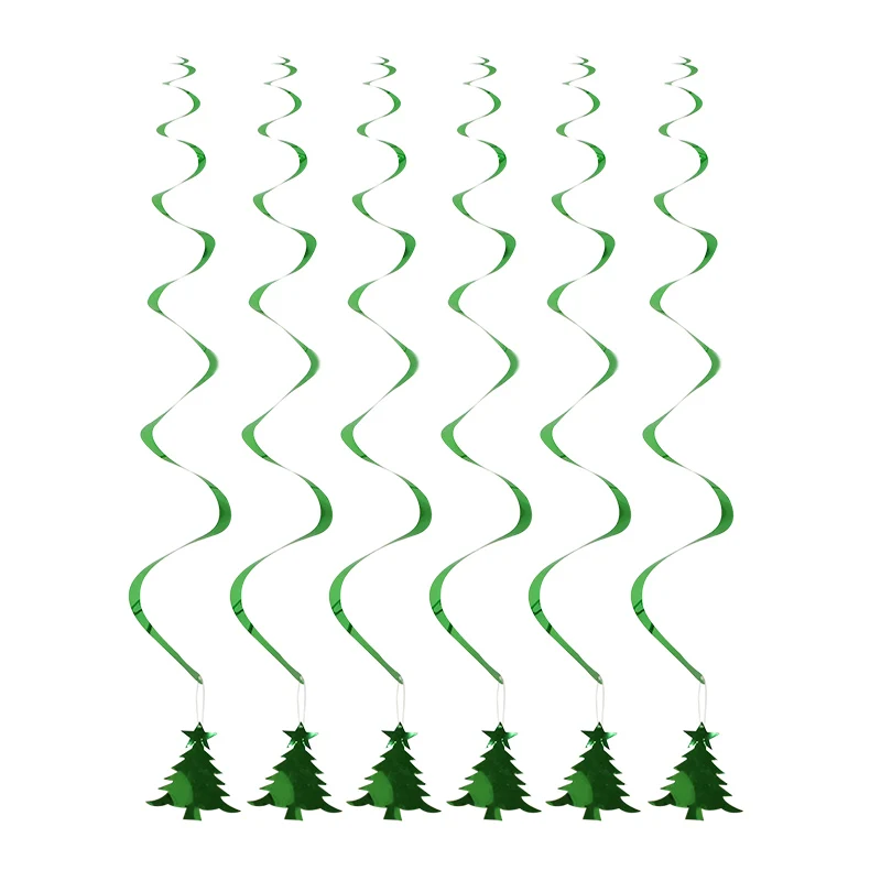 6 шт. Олень Снежинка дерево форма ПВХ спиральная гирлянда спираль подвески для рождественской вечеринки украшения дома комнаты потолок подвесной Декор - Цвет: B02
