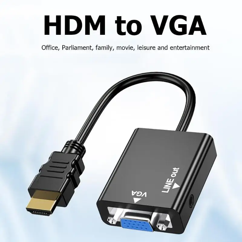 Vendita calda Cavo Adattatore Audio di Usura-resistente HW-2201 HDMI al Convertitore del VGA HD Aud