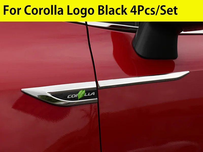 Для Toyota Corolla 12TH, автомобильная оригинальная дверь, боковое крыло, эмблема на крыло, значок, наклейка, отделка, нержавеющая сталь, автомобильный стиль