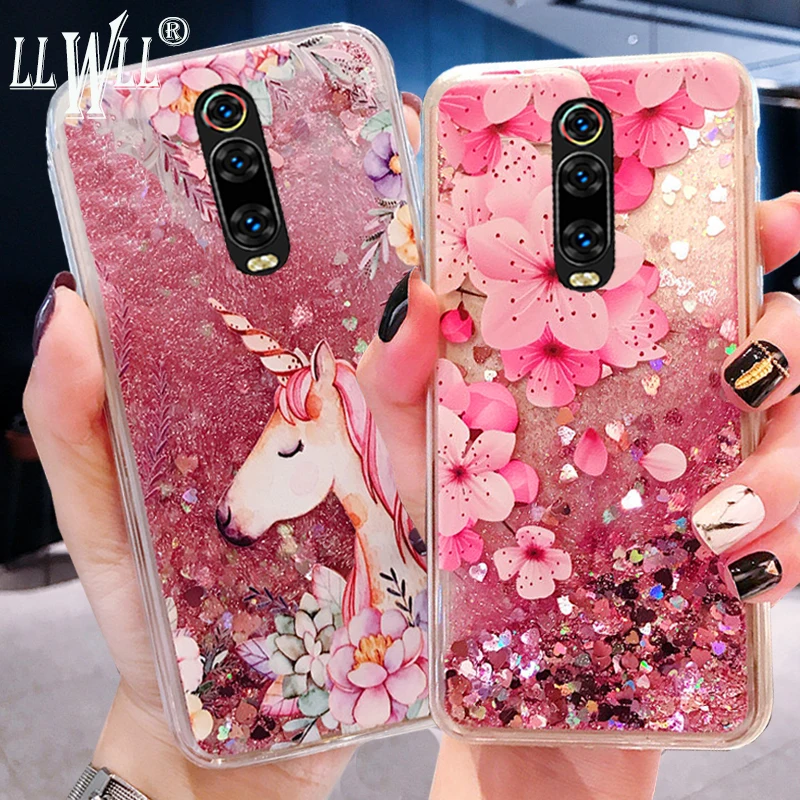 Чехол с единорогом и зыбучим песком для Xiaomi Pocophone F1 Poco X2 силиконовый чехол
