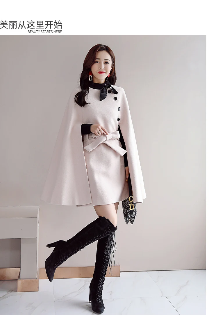 Woolen Jacket Women's Autumn And Winter New Style Korean-style WOMEN'S Wear Solid Color Simple Trend Elegant Versatile Cloa