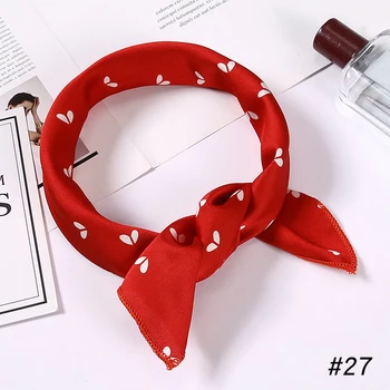 

Square Silk Scarf Women Fashion Print Small Neck Scarfs Office Lady Hair Band Foulard Hand Kerchief Female Bandana Shawl 2020