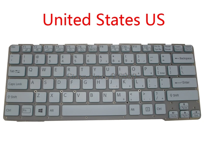 United States US Ноутбук RU US CA LA BG JP клавиатура для SONY VAIO SVE14A Россия Канада Латинская Америка болгариа английский японский Белый - Цвет: United States US