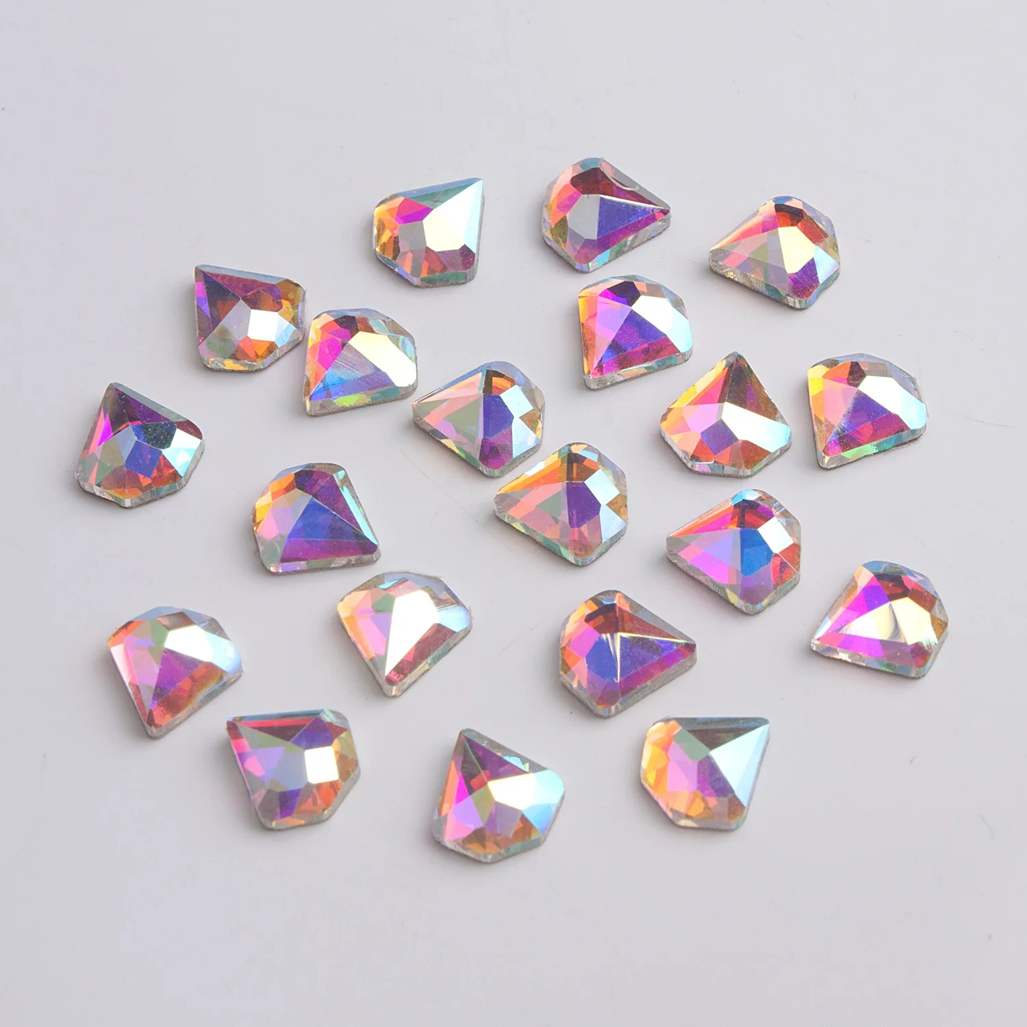 1 Pack Nail Art Rhinestones Flat Shapes Crystals Glass AB Colorful Stones for 3D Nails Art Decoration Manicure Gems Diamonds