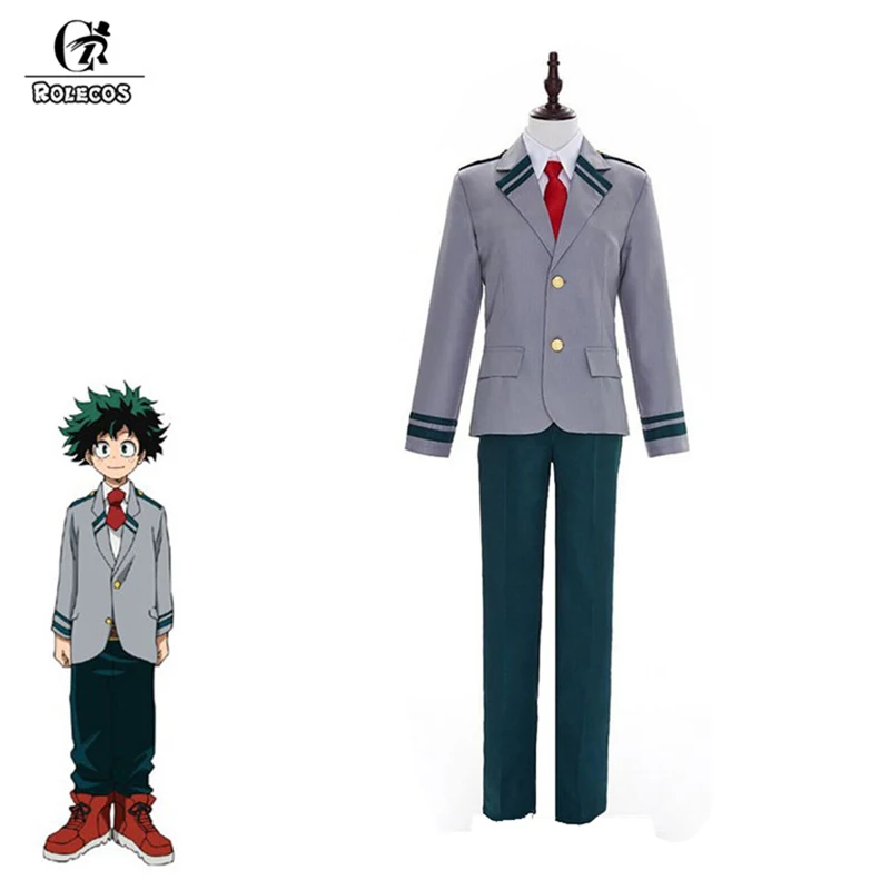 ROLECOS аниме My Hero Academy Косплей Костюм izku Midoriya Костюм Форма для старшей школы для мужчин Косплей костюмы униформа