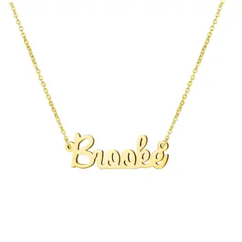 

2020 Customized Necklace Stainless Steel Necklace Nameplate Choker Pendant English Name Jewelry Necklace 45 Fonts AAA Quality