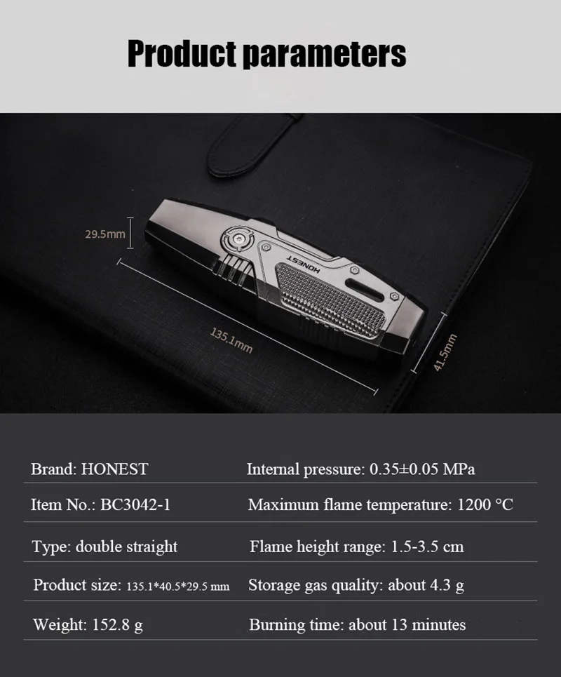 Honest Jet пламя многоразового использования газовые зажигалки с бутаном металлический крест двойной ветроустойчивый факел зажигалка пламени для розничной и оптовой продажи