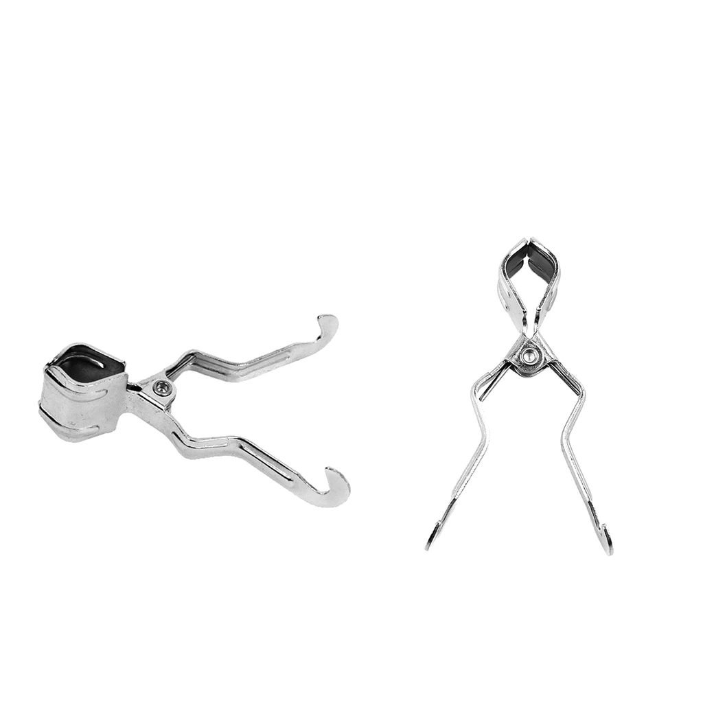 2x Multifunctional Camping Lantern/Toilet Paper Holder Hanger Clip Clamp On Tent Pole Silver Convenient And Pratical