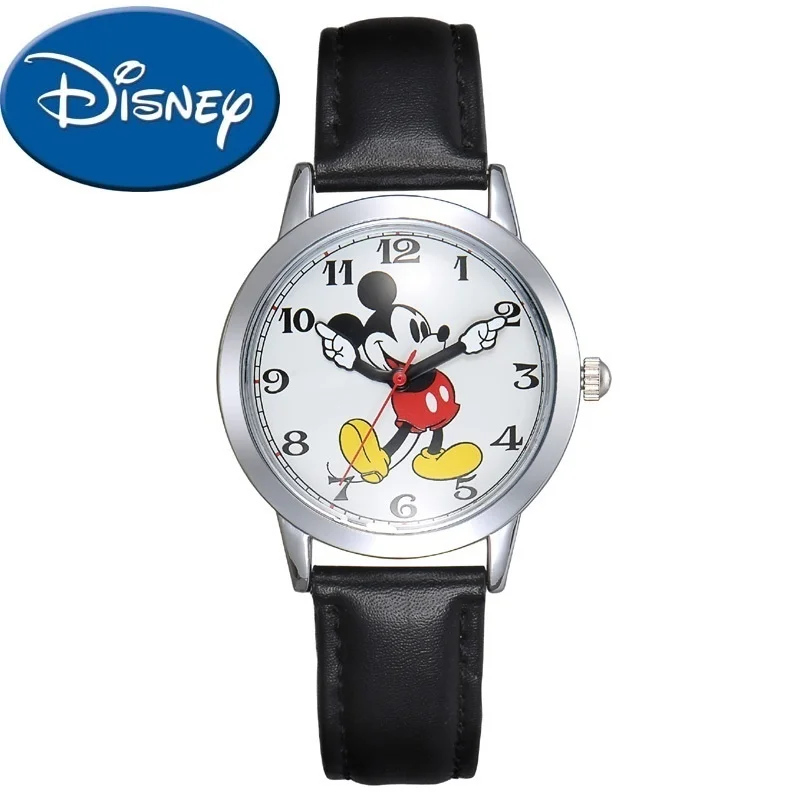 Оригинальные женские кварцевые часы Disney круглые с подлинным Микки Маусом для