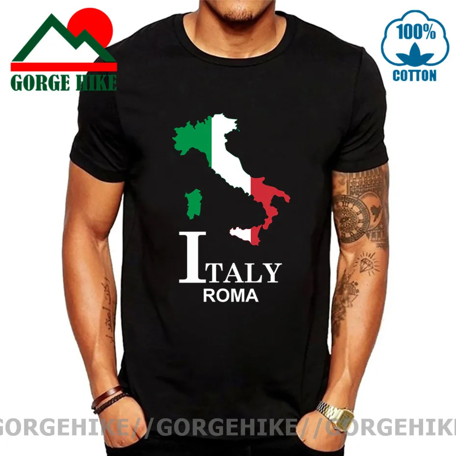 Italia Italia Italiana Ita Roma Roma Maglietta Da Uomo New Top T-Shirt Moda Abiti A Maniche Corte Estate Mappa Nazionale Streetwear Tee