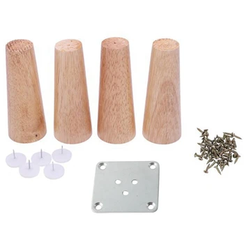 

Botique-The Coffee Table Cabinet Replaces the Feet with Furniture Legs Solid Wood Sofa, a Set of 4