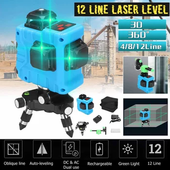 

110V~~220V 12 Lines 3D Laser Level Level Self-Leveling 360 Horizontal And Vertical Cross Super Powerful Green Laser Level