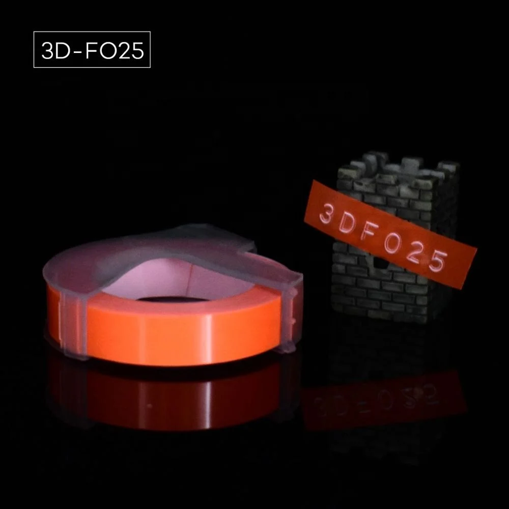 1 рулон 6/9/12 мм 3D для тиснения, из ПВХ этикетки ленты совместимый с dymo 1610 1880 12965 ручной принтеры этикеток для Motex E101 этикетка производители - Цвет: fluorange