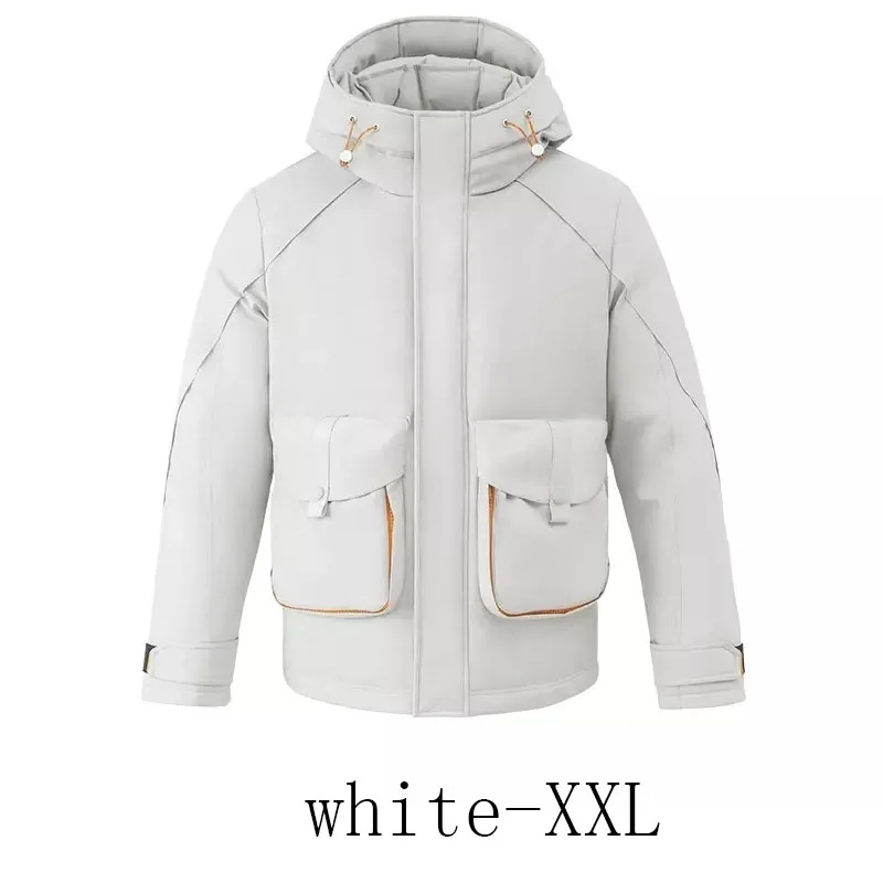 white-XXL Xiaomi Urevo, мужской повседневный пуховик, водонепроницаемый, ветрозащитный, u-образный карман, цвет, модный, подходящий дизайн, теплое пальто для зимы - Цвет: white-XXL