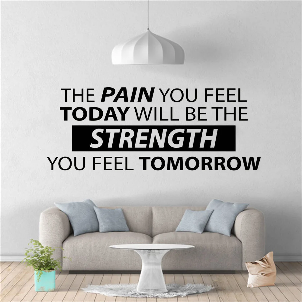

The Pain You Feel Today Will Be The Strength Wall Decal Sign Gym Quote Workout Poster Fitness Office Vinyl Sticker Decor