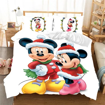 

2020 Minnie Mickey Christmas Bedding Set Twin Full Queen King Duvet Cover Bed Set Christmas Gift Nightmare Before Christmas
