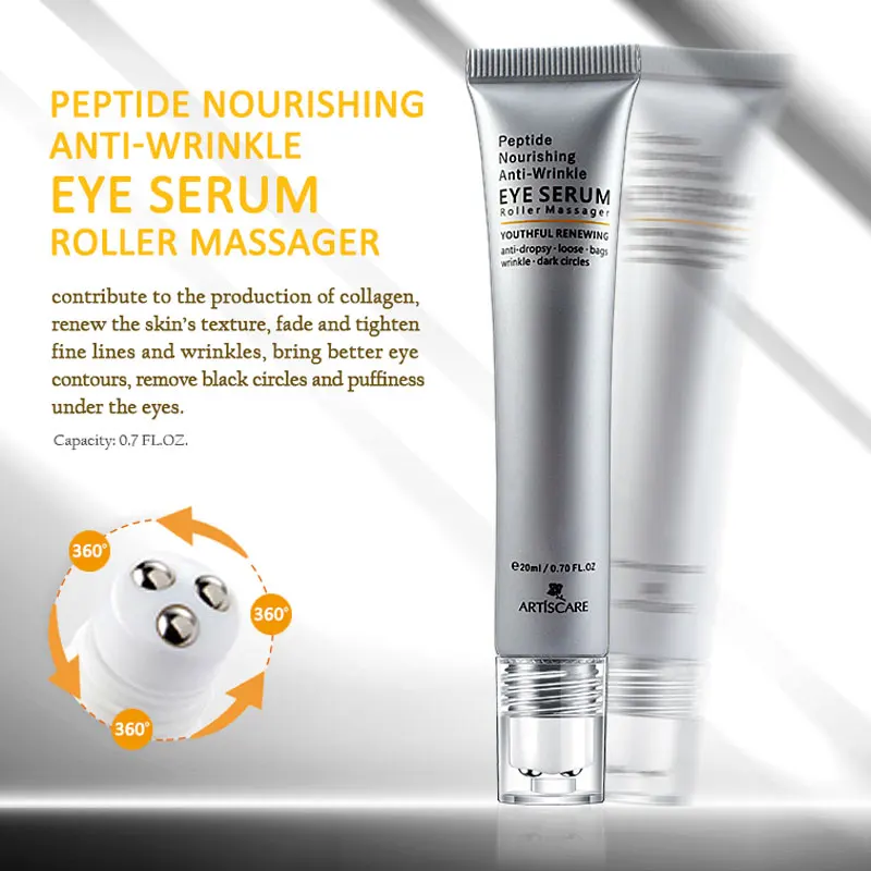 ARTISCARE Peptide Anti Wrinkles Eye Serum Roller Massager Eye Patches Skin Care Anti Puffiness Fine Lines Dark Circles Eye Cream images - 6