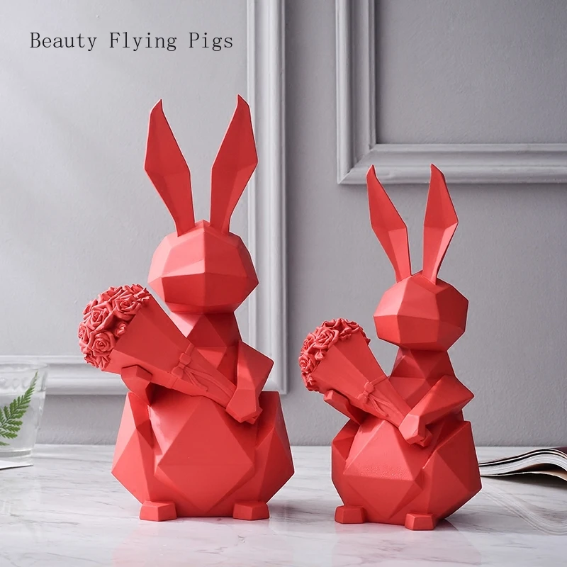 

Direct sales new modern geometric rabbit living room porch TV cabinet creative knot new wedding gift home decoration ornaments
