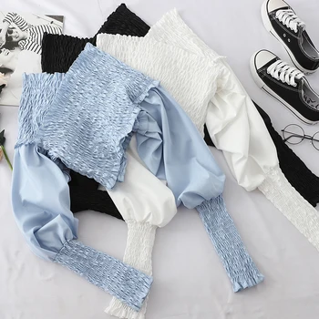 

2020 summer new women blouse long-sleeved fashion design solid batwing sleeved solid v-neck lady pulls outwear coat tops