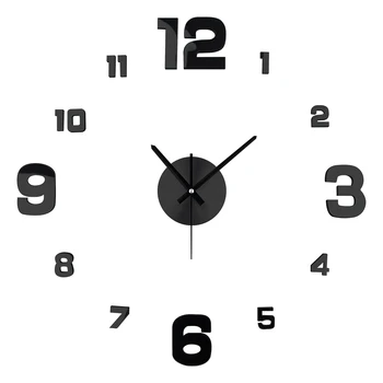 

DIY 3D Wall Clock Acrylic Mirror Effect Kitchen Wall Clocks Living Room Dining Room Home Decor Affordable Wall Stickers Clock