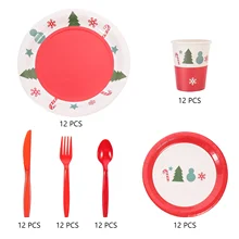 Set Servies Papier Servies Kerst Servies Verjaardag - Huis & Tuin