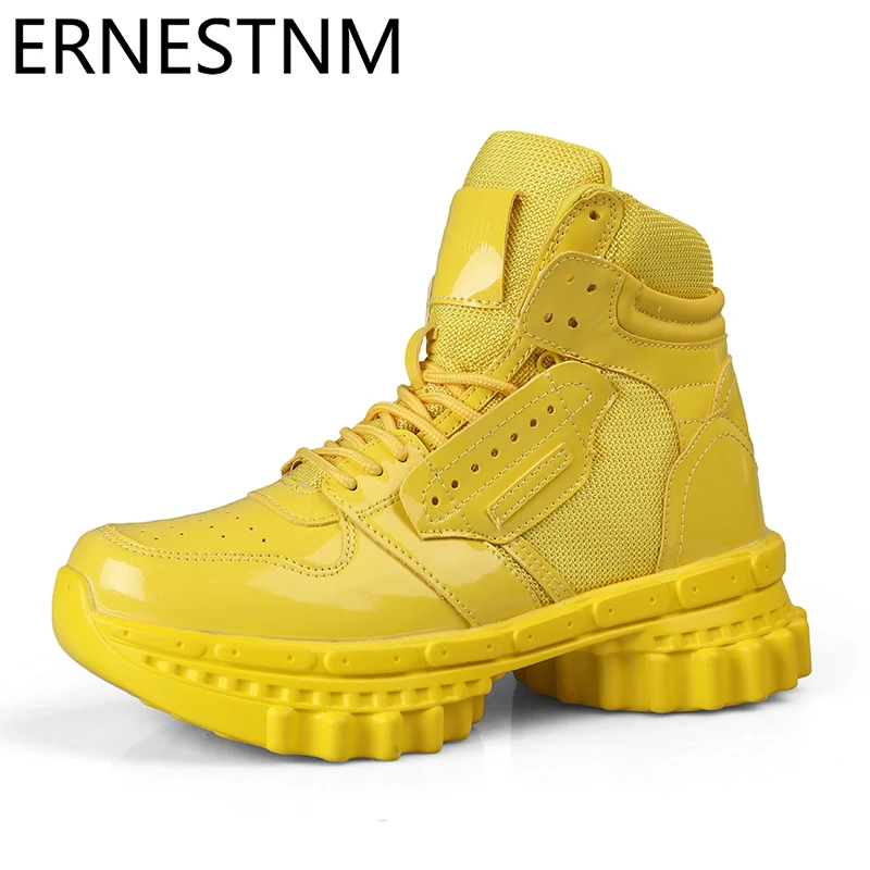 

ERNESTNM Sneakers Women Sexy Shoes PU Leather Platform Sneakers Bling Ladies White High Top Lover Shoes 36-44 Zapatos De Mujer