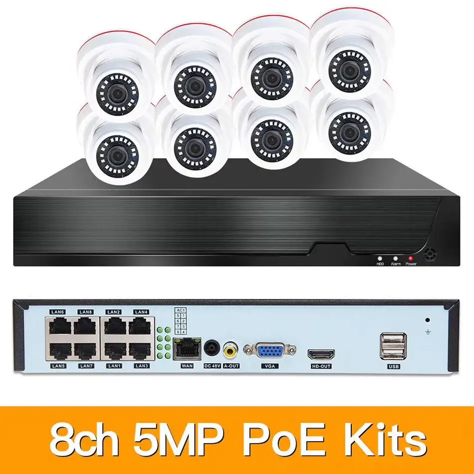 

FULL HD 1080P Outdoor IP PoE Surveillance System, 4 Weatherproof HD Security Cameras, 8 Channel 2TB NVR Storage, Night Vision