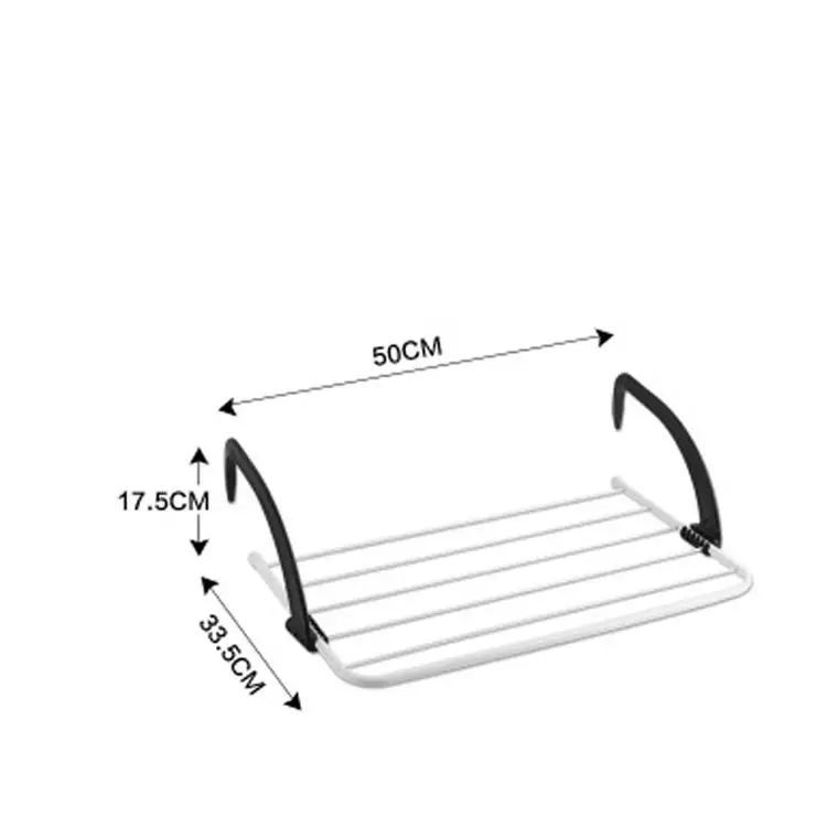 Складной кронштейн для сушки одежды Дырокол радиатор вешалка складной открытый Полюс балкон телескопическая сушилка Airer 52x16x34,5 см портативный - Цвет: black Upgrade