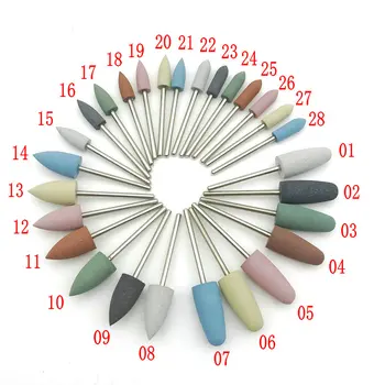 

28 Types Rubber Silicone Nail Drill Bit Dental Silicon Rubber Burs Drill Accessories Foot Polishing Tools