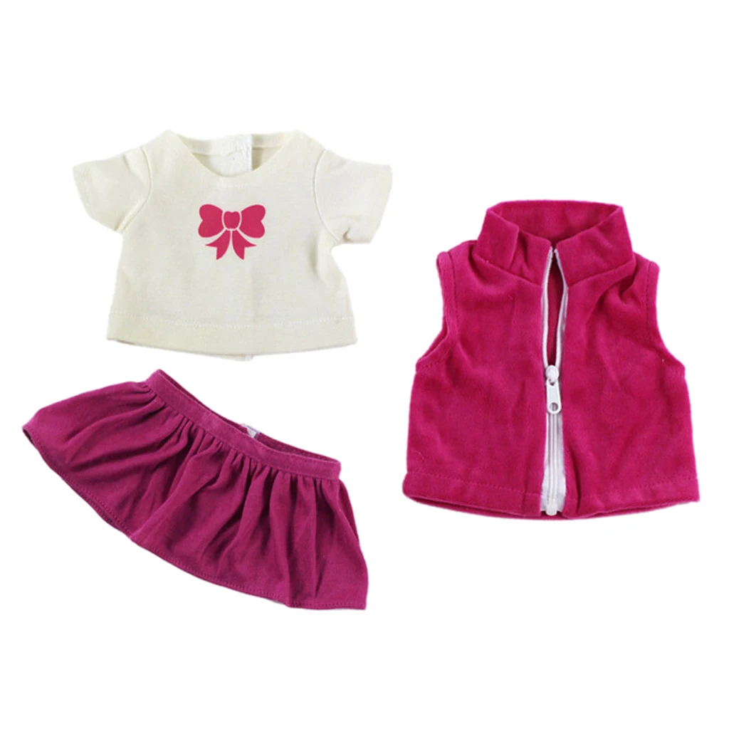 Clothes for 18 Inch American Doll  My Life Dolls Dress Skirt Tops Doll Clothes Dress Up Suit Waistcoat
