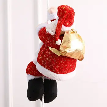 

Rope Climbing Santa Claus For Christmas Tree Indoor Outdoor Wall Window Hanging Pendant Ornament Decor Christmas Decorations