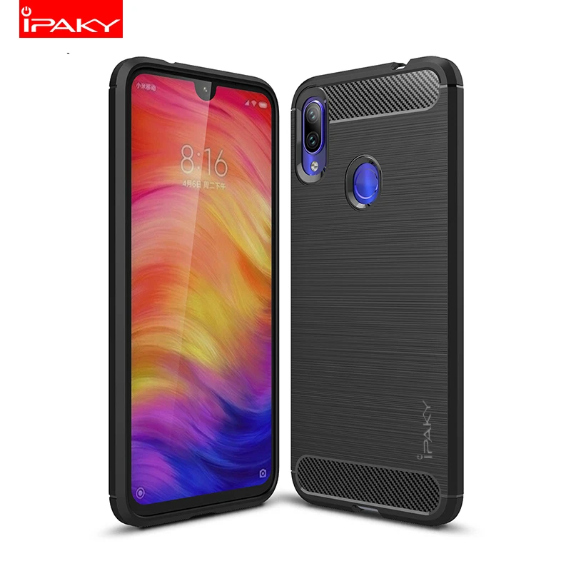 

for Xiaomi Redmi Note 7 Case iPaky for Redmi Note 7 Pro Case Silicone Carbon Fiber Brushed Armor Shockproof for Redmi Note 7s