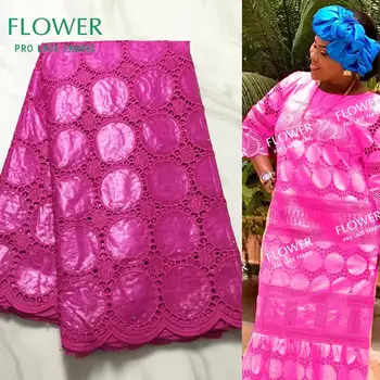 

Rose Red Indian Basin Riche Fabric With Stones 2020 New Design Afrian Lace Fabric For Congo Wedding Dress Bazin Lace Material