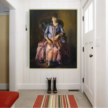 

Citon George Bellows《Emma in a Purple Dress》Canvas Oil Print Painting Artwork Poster Picture Modern Wall Decor Home Decoration