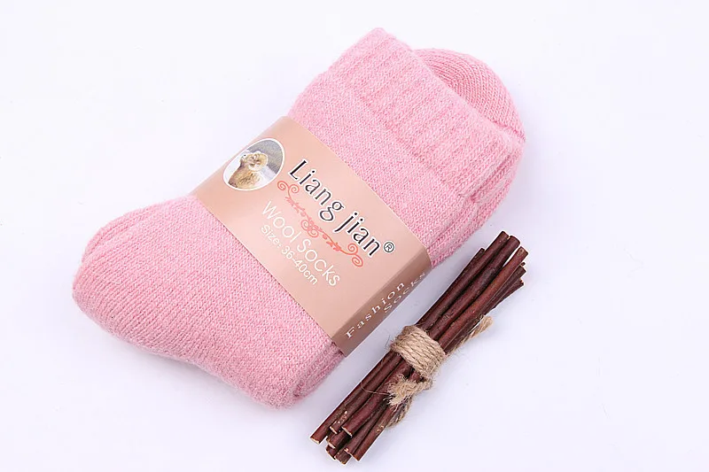 MUXNSARYU зима 44 код мужские носки цвет кашемир грубые линии носки утолщение держать тепло в канистры женские носки шерстяные носки - Цвет: Female Pink