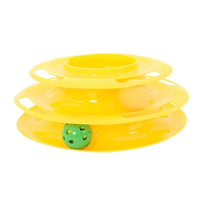 Yellow Забавные игрушки для животных диск кошка игрушка для развлечения Интеллектуальный игровой мяч Trilaminar интерактивный доступный персональный модный Удобный - Color: Yellow