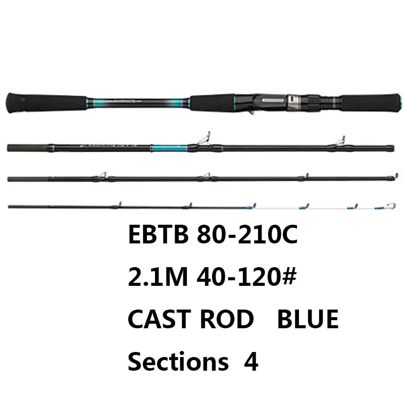ECOODA EBTB 2,1 М 2,4 м туристическая Удочка с 4 разделами, Спиннинг/Литье удочка морская Удочка свинцовая капля нагрузки № 40-100 - Цвет: Темный хаки