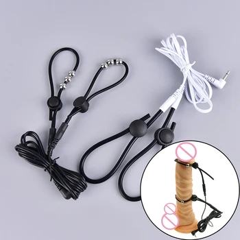 

E-Stim Monopolar Conductive Loops Cock Rings Ball Penis Rings Electro Penis Ring Rubber Tube TENS Electrodes Medical Loops