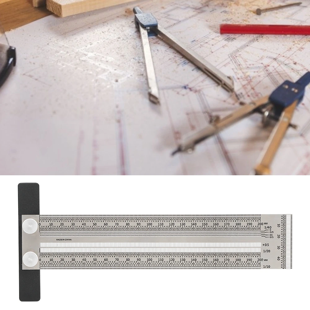 DERCLIVE 200mm Carpentry Alloy Steel Scribing Angle Ruler Woodworking Drawing Marking Measuring Tool DERCLIVE 200mm Carpentry Alloy Steel Scribing Angle Ruler Woodworking Drawing Marking Measuring Tool