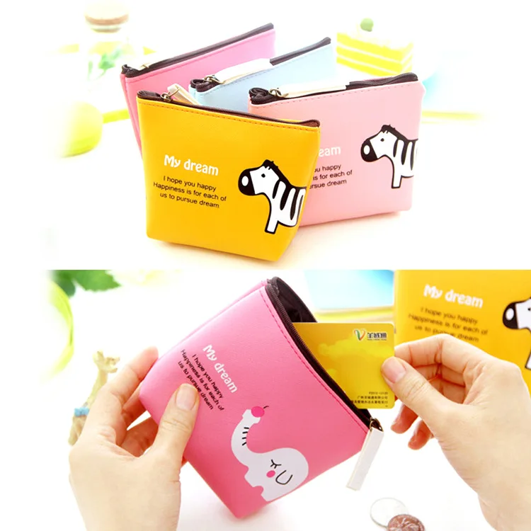 

Lottery Customizable-Animal Cartoon Storgage Bag PU Leather Wallet Key Creative Carrying Purse