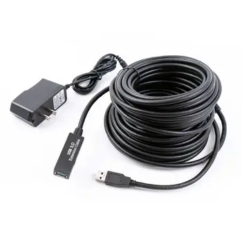 

5m/10m/15m USB3.0 Extension Cable Signal Amplification US/EU Plug Power Adapter