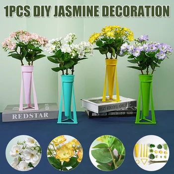 

DIY Handmade Flowers with Stand Realistic Jasmine Flowers Bouquet Flower Arrangements for Home Office Decor HG99