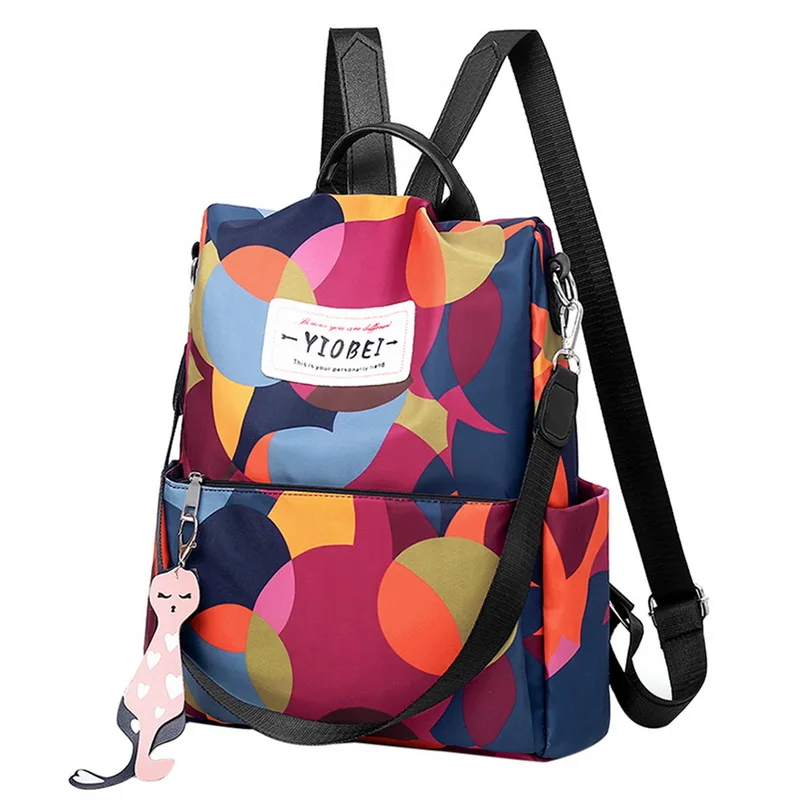 WENYUJH, новинка, женский рюкзак с защитой от кражи, модный простой Одноцветный Школьный рюкзак, сумка через плечо из ткани Оксфорд - Цвет: style 1