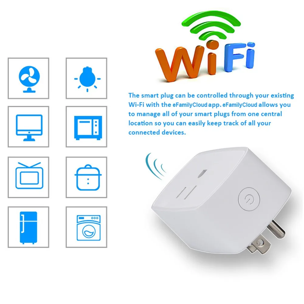 Продуктов, умная вилка, Wi-Fi розетка, совместимая с Alexa Echo/Google Home с функцией таймера для Носимых устройств