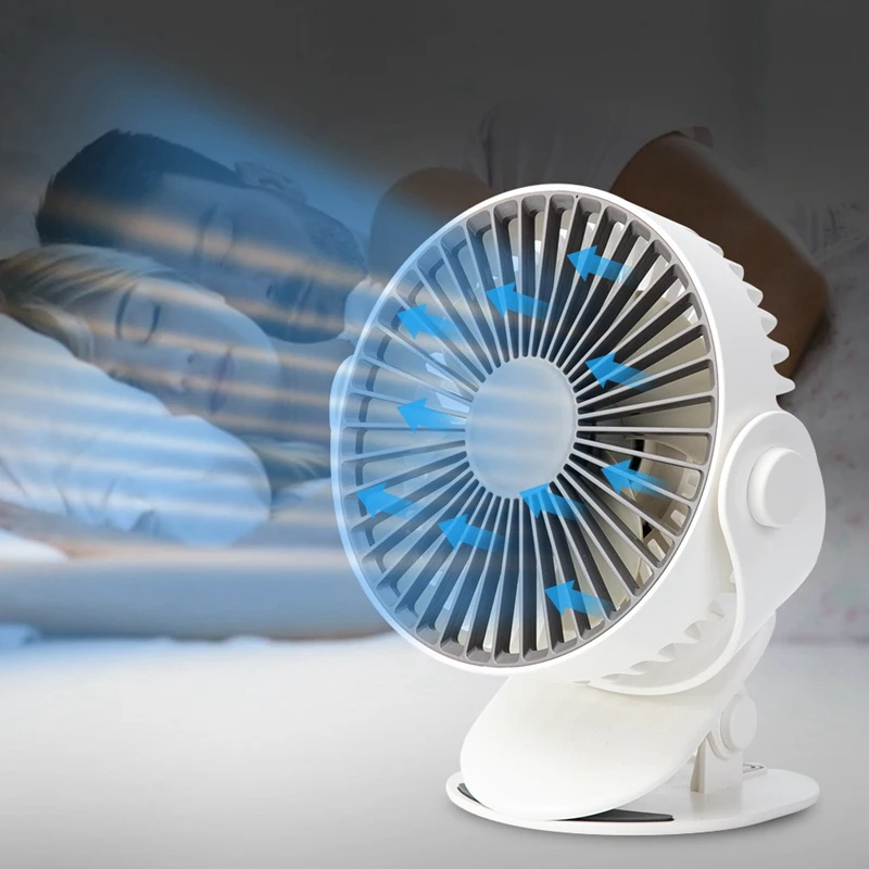 Мини бесшумный режим вентилятор перезаряжаемая Бесшумная 4 лезвия Детские коляски вентиляторы портативное воздушное охлаждение 3