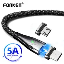 Магнитный кабель FONKEN 5A Micro USB C type-C кабель супер быстрая зарядка для телефона Быстрая зарядка для huawei P30 Mate30 Магнитный шнур