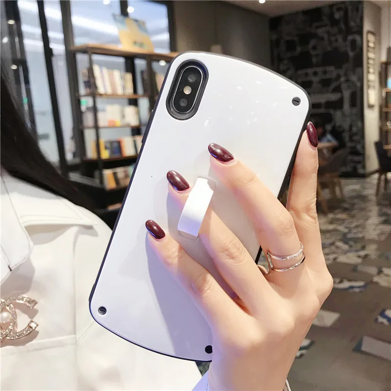 IMIDO сплошной цвет Овальный чехол для IPhone 11pro Max X XR XS Max Простой Модный чехол для IPhone 7 8plus 6 6splus - Цвет: Белый